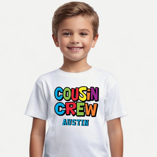 Family Reunion Colorful Cousin Crew  Tri-Blend Shirt (Fun and colorful cousin crew shirt with name. Fun for family reunions and get togethers. )