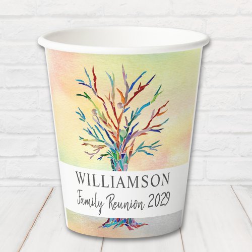  Family Reunion Colorful Family Tree Paper Cups