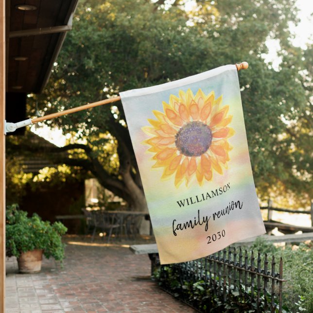Family Reunion Colorful House Flag (In SItu)