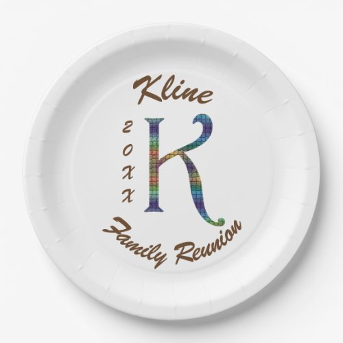 Family Reunion Colorful Letter K Monogram Initial