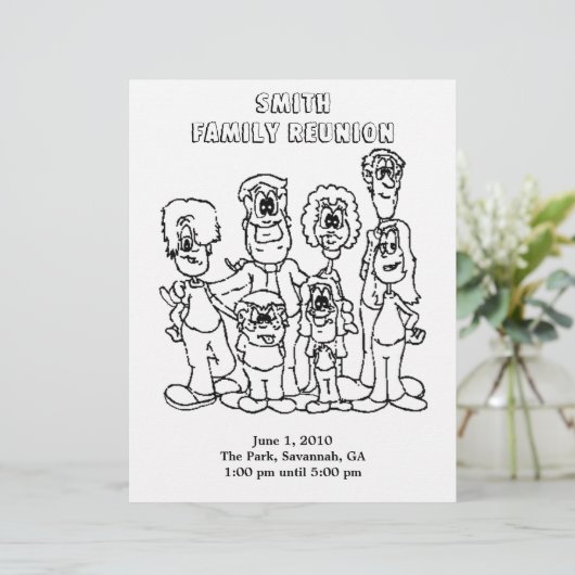 Family Reunion Coloring page souvenir (Standing Front)