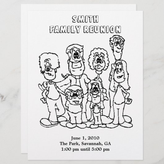 Family Reunion Coloring page souvenir (Front/Back)