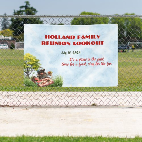 Family Reunion Cookout In the Park Banner