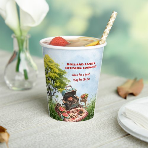 Family Reunion Cookout In the Park Paper cup