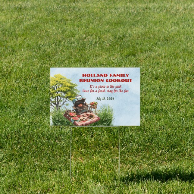 Family Reunion Cookout In the Park Yard Sign (Insitu)