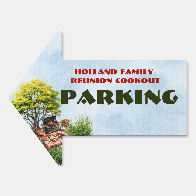 Family Reunion Cookout In the Park Yard Sign (Front)