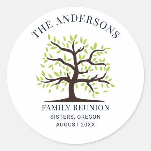 Family Reunion Cousins Annual Meetup Custom Classic Round Sticker