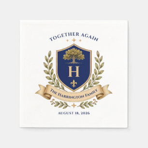 Family Reunion Crest Name Monogram Date Napkins