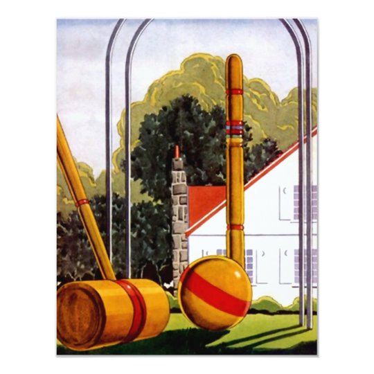 Family Reunion Croquet Lawn Casual Invitations Zazzle