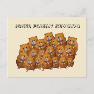 Family Reunion, Crowd of Cute Hamters, Daisies Postcard