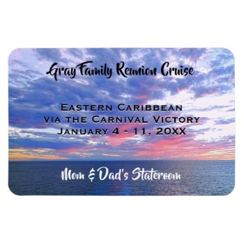 Family Reunion Cruise Cabin Marker Ocean Sunset Magnet by angela65 at Zazzle