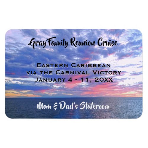 Family Reunion Cruise Cabin Marker Ocean Sunset Magnet