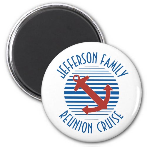 Family reunion cruise door magnet with anchor