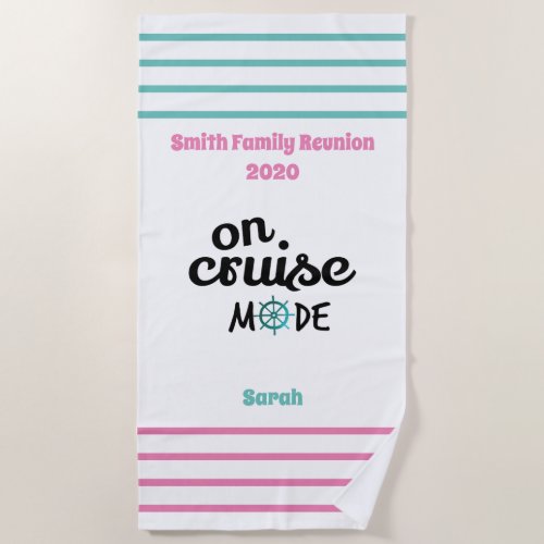 Family Reunion Cruise Monogram Beach Towel