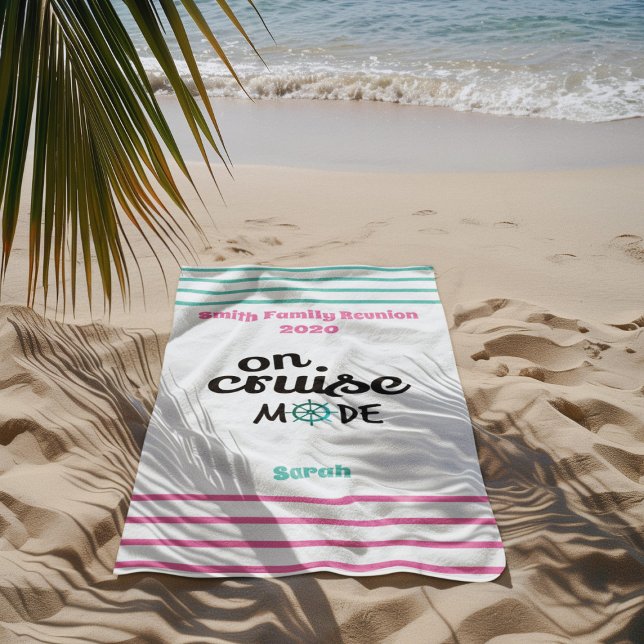 Family Reunion Cruise Monogram Beach Towel (Creator Uploaded)