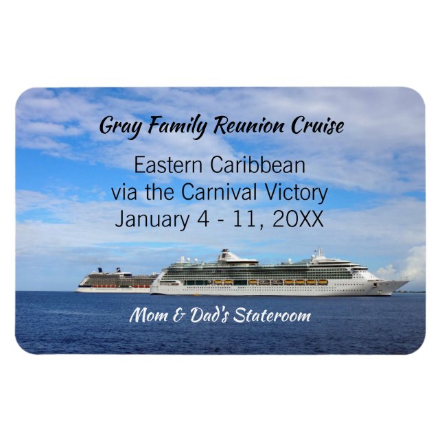 Family Reunion Cruise Ship Cabin Door ID Marker Magnet (Horizontal)