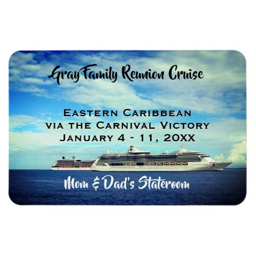 Family Reunion Cruise Ship Cabin ID Marker Ocean Magnet