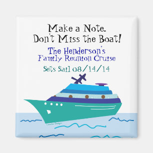 Family Reunion Cruise Vacation Save the Date Magnet