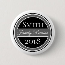 Family Reunion Custom Badge Black Gray Monogram