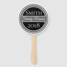 Family Reunion Custom Badge Black Gray Monogram