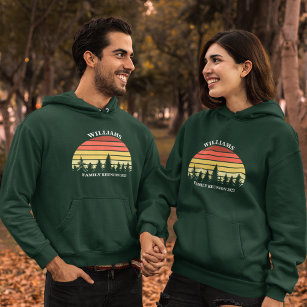 Family Reunion Custom Camping Trip Sunset Forest Hoodie