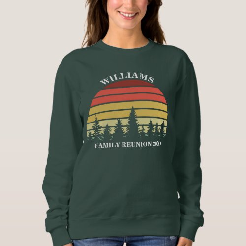 Family Reunion Custom Camping Trip Sunset Forest Sweatshirt