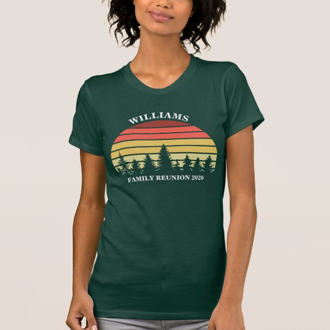 Family Reunion Custom Camping Trip Sunset Forest T-Shirt (Front)