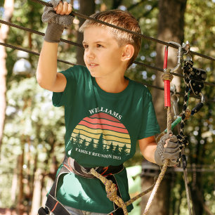 Family Reunion Custom Camping Trip Sunset Kids T-Shirt