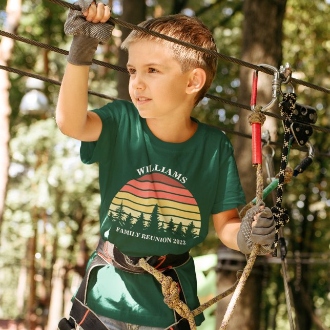 Family Reunion Custom Camping Trip Sunset Kids T-Shirt (Creator Uploaded)