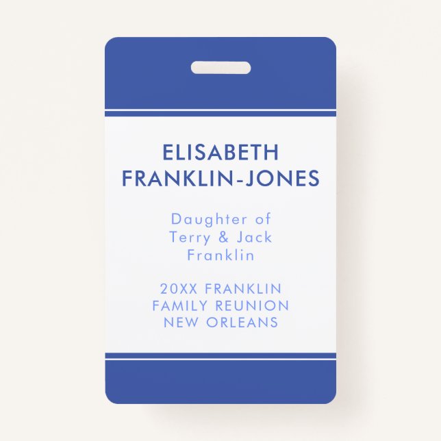 Family Reunion Custom Color and Texts Badge (Front)