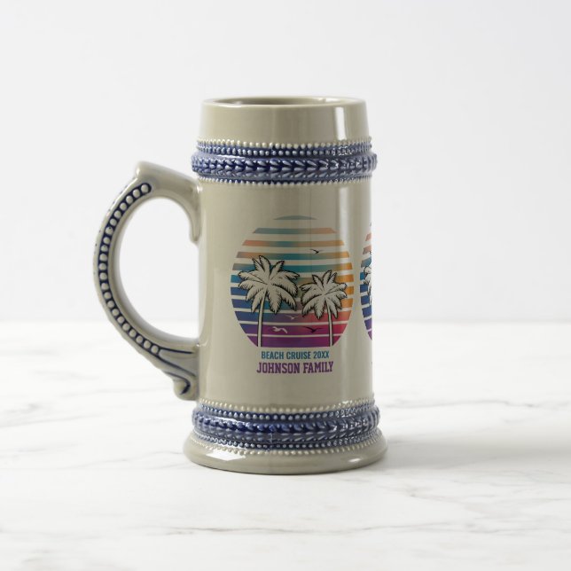 Family Reunion Custom Cruise Vacation Beer Stein (Left)