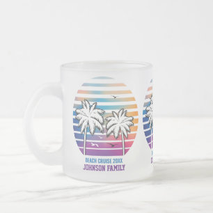 Family Reunion Custom Cruise Vacation Frosted Glass Coffee Mug