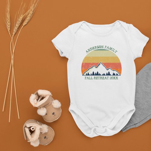 Family Reunion Custom Fall Retreat Cool Sunset Baby Bodysuit