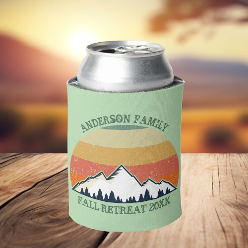 Family Reunion Custom Fall Retreat Sunset Mountain Can Cooler