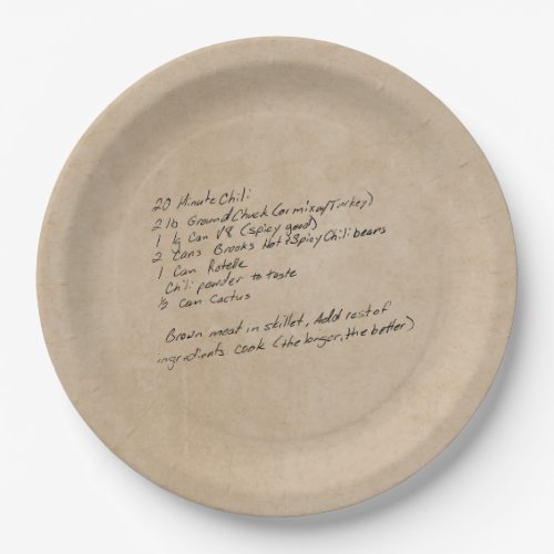 Family Reunion Custom Family Recipe  Paper Plates