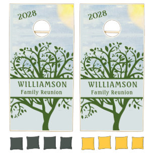 Family Reunion Custom Genealogy Tree Cornhole Set