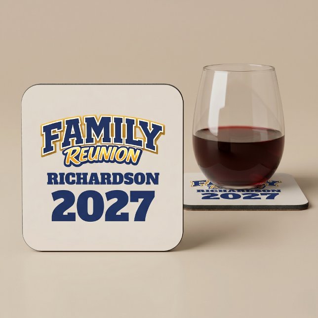 Family Reunion Custom Name Year Beverage Coaster (Creator Uploaded)