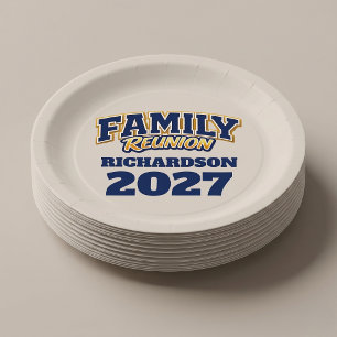 Family Reunion Custom Name Year Paper Plates
