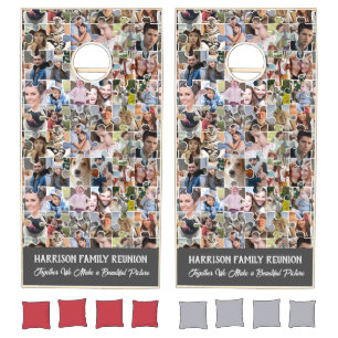 Family Reunion Custom Photo Collage Puzzle Shape Cornhole Set