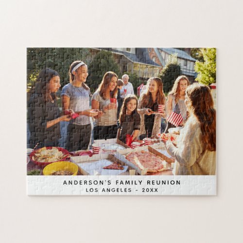 Family reunion custom photo text jigsaw puzzle