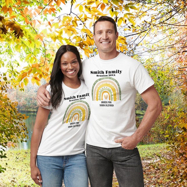 Family Reunion Custom Women's Mens Rainbow Heart T-Shirt (Creator Uploaded)