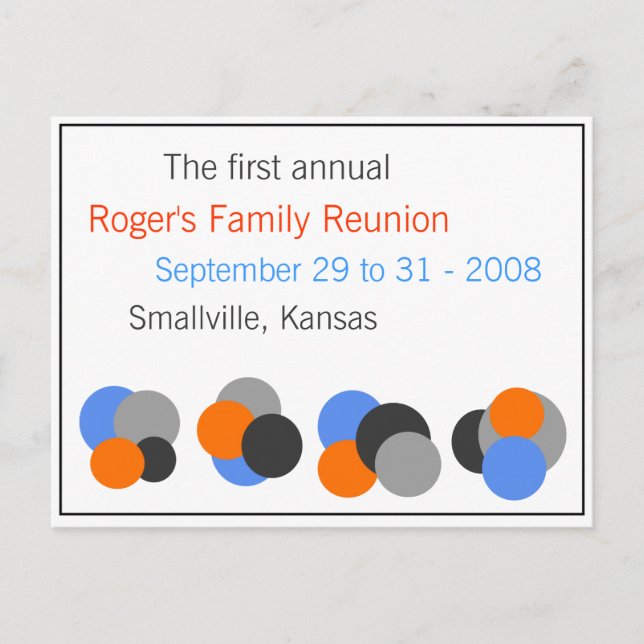Family Reunion - Customizable Postcard (Front)