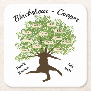 Family Reunion Customized Paper Coaster Set of 6