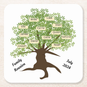 Family Reunion Customized Paper Coaster Set of 6