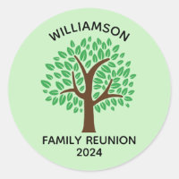 Family Reunion Cute Green Tree Custom Party