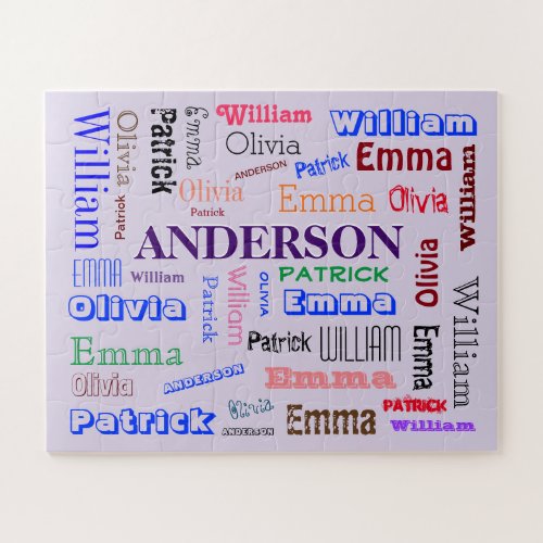 Family Reunion Dazzling Word Cloud Jigsaw Puzzle