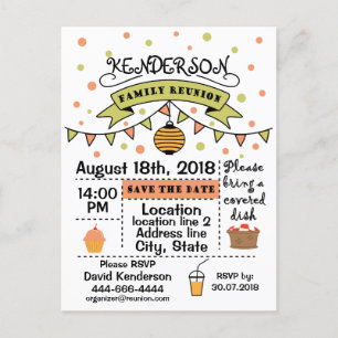 Family Reunion design Announcement Postcard