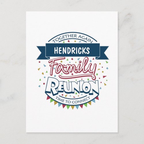 Family reunion design postcard