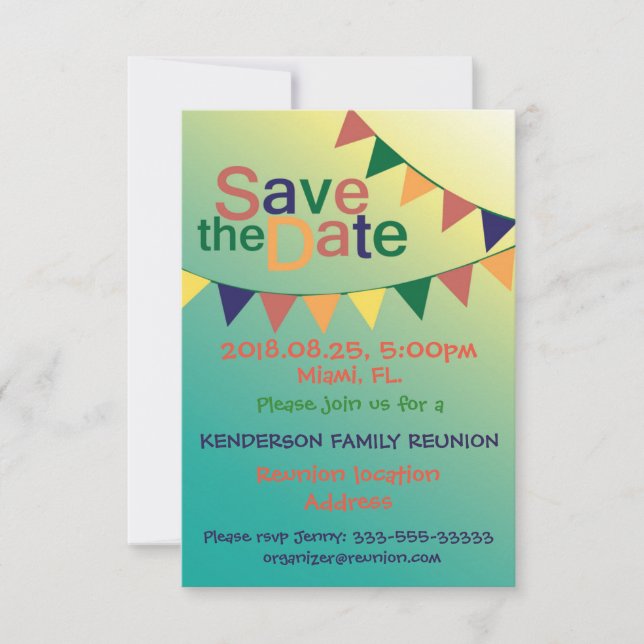 Family Reunion design Save The Date (Front)