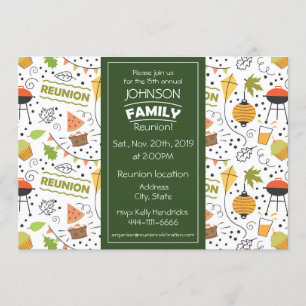 Family reunion design with colorful background invitation